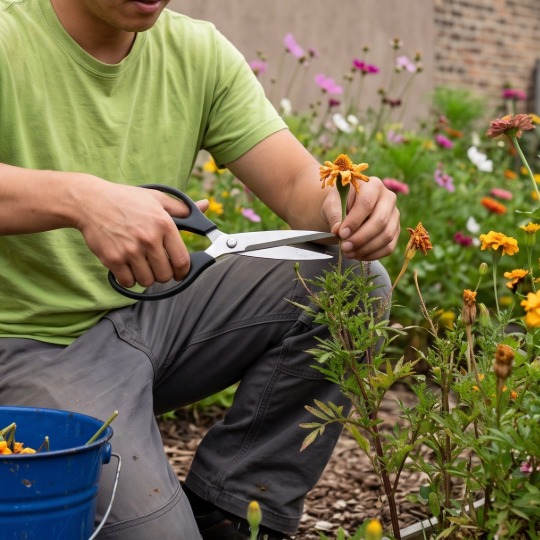 flower bed cleanup at taunton home